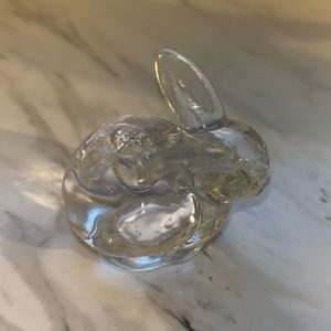 Vintage clear glass bunny small taper candle holder